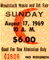 Woodstock 1969 ticket