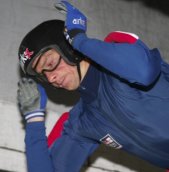 Bear Grylls skydiving in indoor wind tunnel