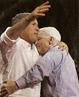 McCain hugging Bush