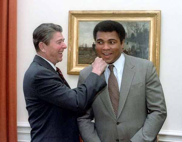 Ronald Reagan and Muhammad Ali. Courtesy Ronald Reagan Library