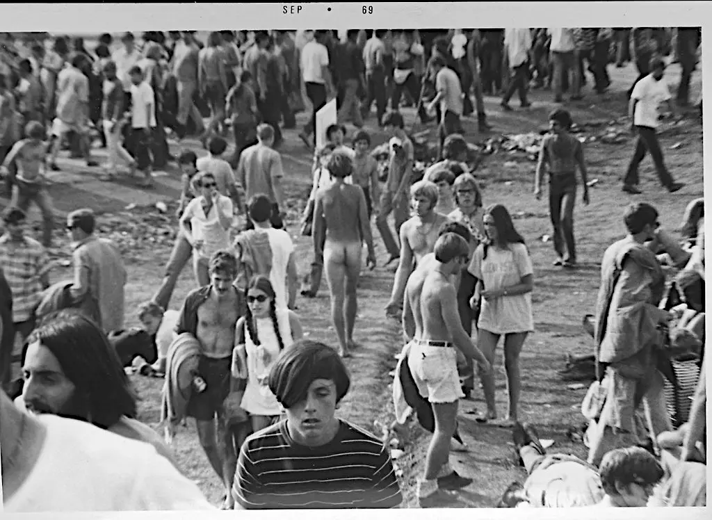 Nude Dude at Woodstock Music and Art Fair. Photo by Bob Sloane.