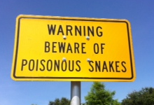 beware of poisonous snakes